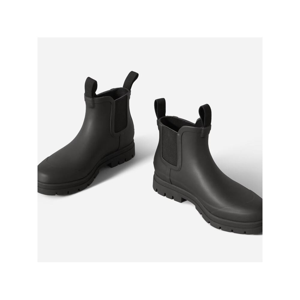 Everlane Black Chelsea Rain Boots Size 7 Waterproof Lug Sole Minimalist NWOB - Picture 3 of 9